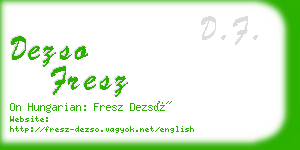 dezso fresz business card